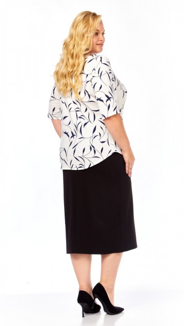 Abbi Блузка 4063 Plus Size бело-синий фото 6