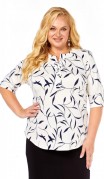 Abbi Блузка 4063 Plus Size бело-синий фото 4