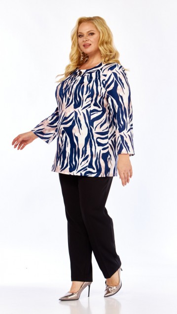 Abbi Блузка 4072сине-кремовая гамма фото 4