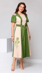  Платье 2682 Бежево-зеленое