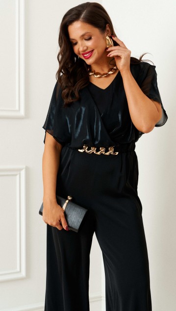 Beautiful&Free Комбинезон 6391 черный/прозрачный фото 4