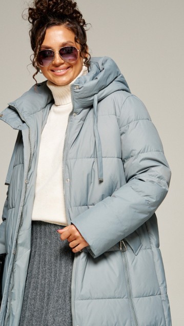 Beautiful&Free Пальто 8022 серо-голубой фото 5