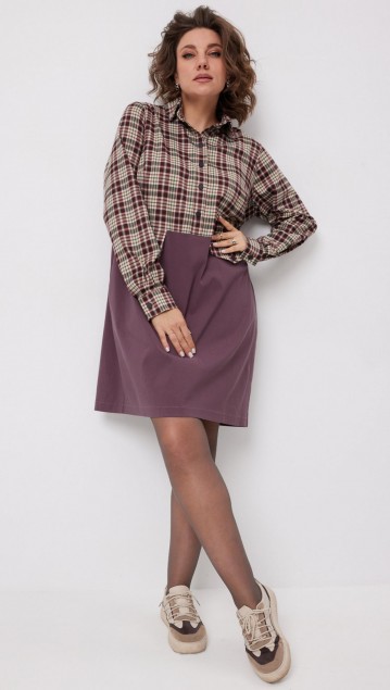 BegiModa Платье 1058 Виноградная клетка 