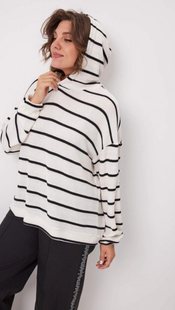 BegiModa Блузка 4137 Чёрно-белый фото 3