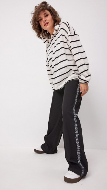 BegiModa Блузка 4137 Чёрно-белый фото 2