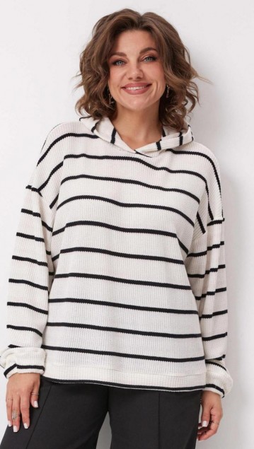 BegiModa Блузка 4137 Чёрно-белый 