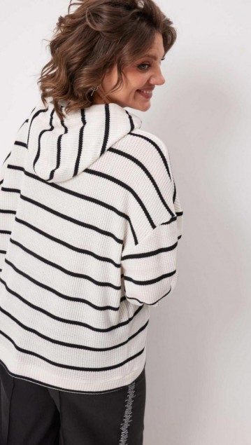 BegiModa Блузка 4137 Чёрно-белый фото 6