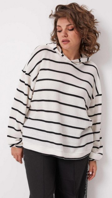 BegiModa Блузка 4137 Чёрно-белый фото 7