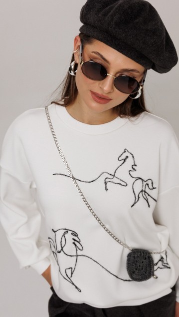 BUTER Джемпер 3213 Молочный фото 6