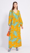 EOLA STYLE Платье 2419 Оранжевый + бирюза фото 3