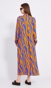 EOLA STYLE Платье 2431 Оранжевый/ василек фото 6
