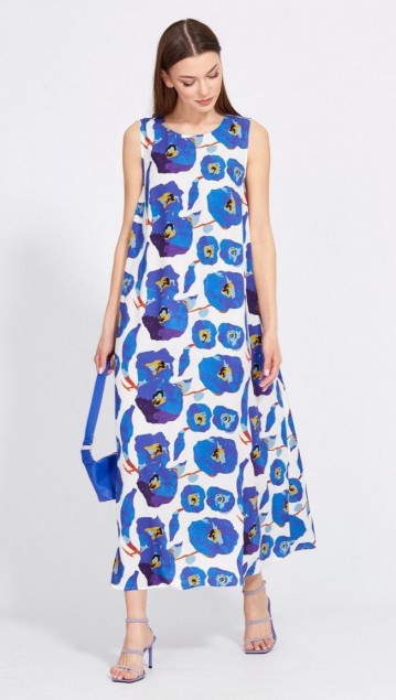 EOLA STYLE Платье 2438 Молочный в цветы 