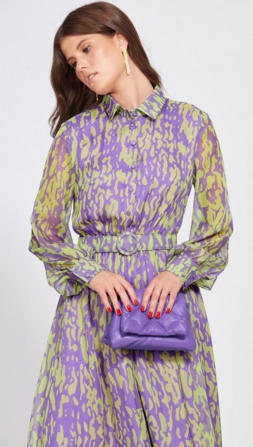 EOLA STYLE Платье 2461 Фиолетовый + салатовый фото 4