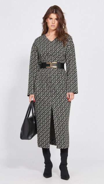 EOLA STYLE Платье 2497 Серый с рисунком 