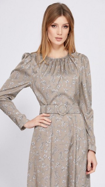 EOLA STYLE Платье 2559 Бежевый в цветы фото 4