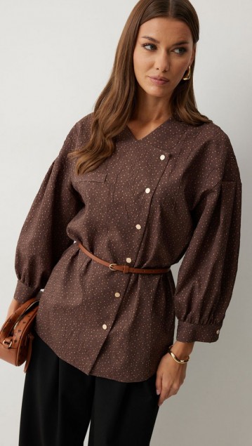 Люше Блузка 4217 Коричневый 