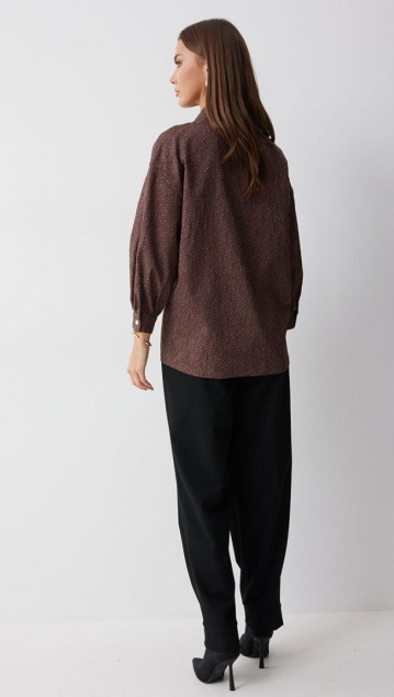 Люше Блузка 4217 Коричневый фото 3