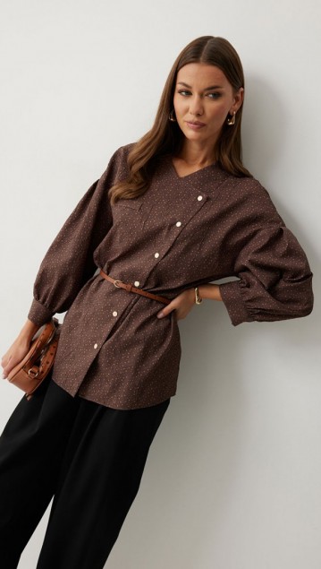 Люше Блузка 4217 Коричневый фото 7
