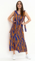  Платье 2254 Оранжевый + синий
