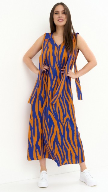 Magia Mody Платье 2254 Оранжевый + синий фото 2