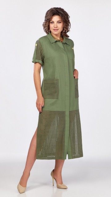 Mira Fashion Платье 5558 Хаки 