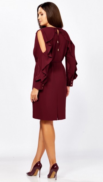 Мишель стиль Платье 1336 Винный фото 5