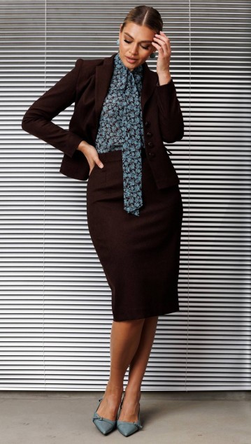 Мода Юрс Костюм 2224 Коричневый фото 5