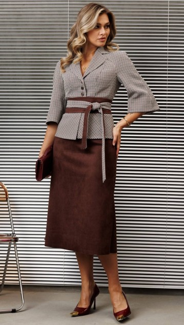 Мода Юрс Комплект 25-2618-0 Каштан + молоко фото 6