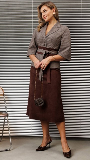 Мода Юрс Комплект 25-2618-0 Каштан + бежевый фото 6