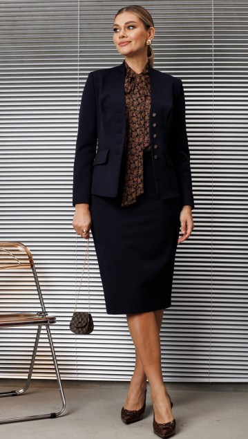 Мода Юрс Комплект 25-2808 Синий цветы фото 4