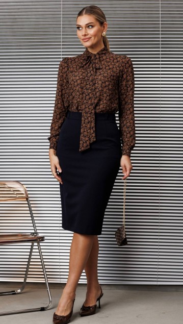 Мода Юрс Комплект 25-2808 Синий цветы фото 5