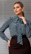 Мода Юрс Блузка 25-2808bl Коричневый + бирюза фото 2