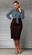Мода Юрс Блузка 25-2808bl Коричневый + бирюза фото 4
