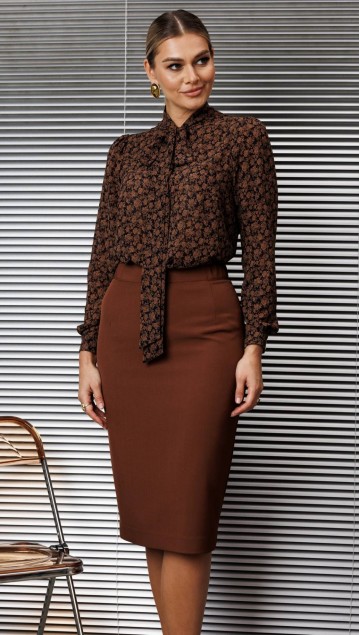 Мода Юрс Блузка 25-2808bl Терракот + темно-синий фото 4