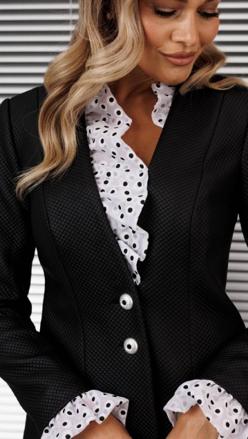 Мода Юрс Костюм 25-2838 Черный + горох фото 5