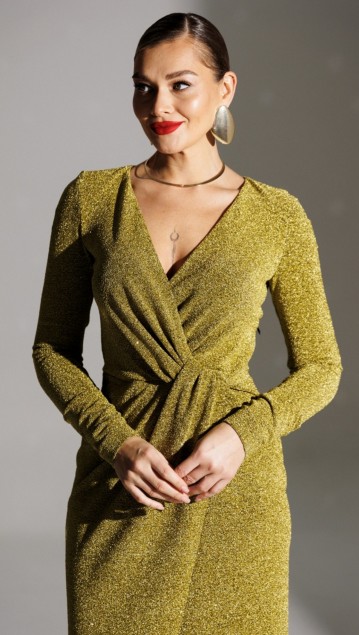Мода Юрс Платье 25-2879 Золото фото 4