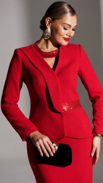 Мода Юрс Костюм 25-2888 Красный фото 4