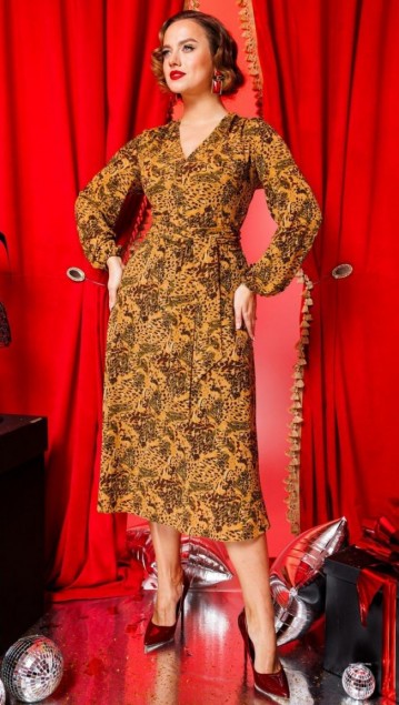 Мода Юрс Платье 2723-0 Леопард + принт 