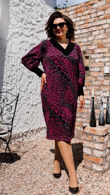 Romanovich Платье 1-2450 Малиновый леопард 