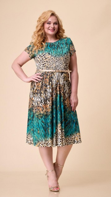 Трикотекс-стиль Платье 14-19 леопард 