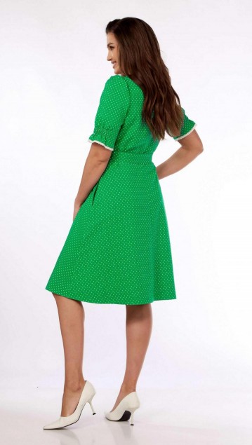 Vilena fashion Платье 892 зеленый в горох фото 5
